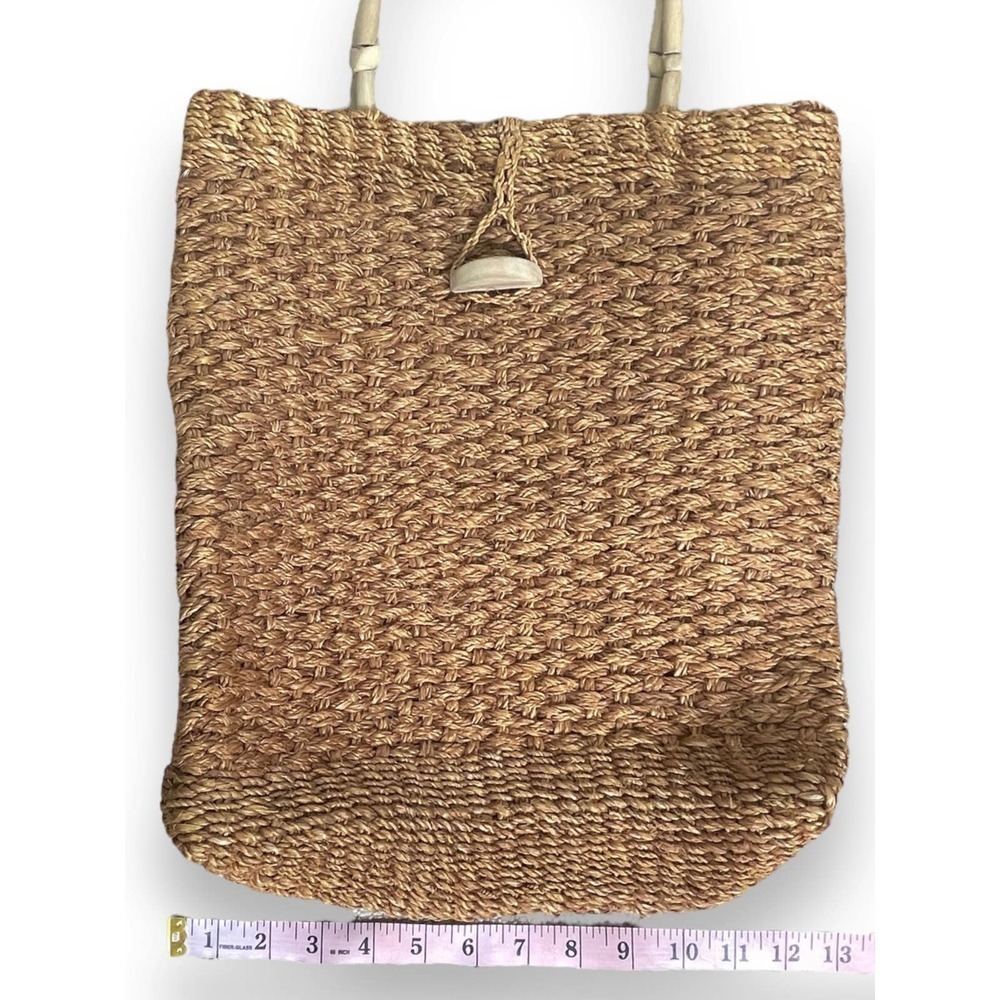 Boho Woven Straw Purse Beach Vacation Tan Bag Resort Tropical - Picture 9 of 12